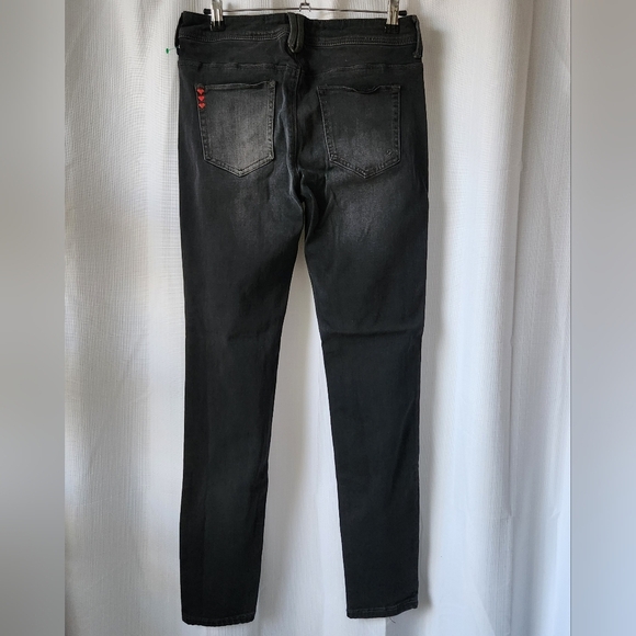 Disney Alice In Wonderland Pull On 5 Pocket Black Denim Skinny Jeans Size S - Picture 5 of 6